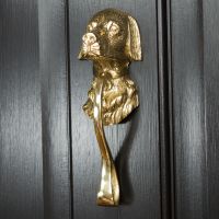 Stunning Polished Brass Dog Door Knocker