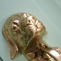 Stunning Polished Brass Dog Door Knocker