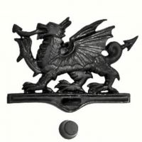 Black Finish Welsh Dragon Door Knocker Created with Iron
