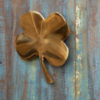 4 Leaf Clover Door Knocker In Polished Brass
