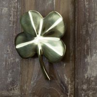 4 Leaf Clover Door Knocker In Polished Brass