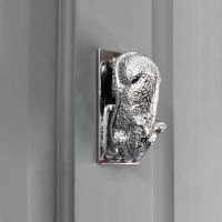 Bright Chrome Mouse on Grey door