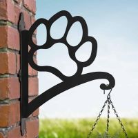 Steel Hanging Basket Bracket with Dog Paw Print Motif