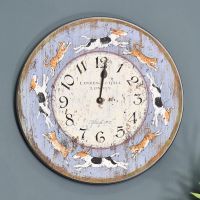 Dogs and Cats Playtime Rustic Wall Clock
