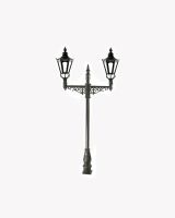 Double Headed Hexagonal Lamp Post with Black Lanterns