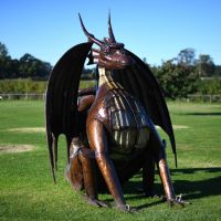 Recycled Metal Dragon BBQ & Sculpture