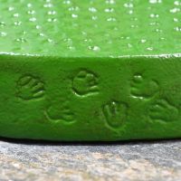 Close up of cast paw print pattern