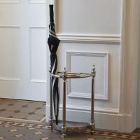 Antique Nickel "Half- Moon" Umbrella Holder 