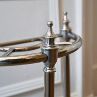 Close up of urn shaped finials on Umbrella Stand 
