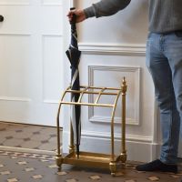 Curved Umbrella Stand in Antique Brass 