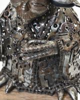 Close up Of Metal Alien Sculpture 