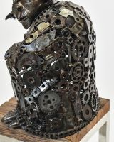 Close up Of Metal Alien Sculpture 