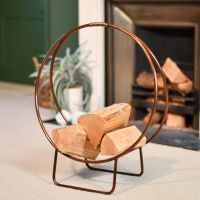 Copper Contemporary Circular Log Rack & Holder