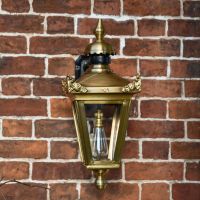 Front view of Antique Brass Top Fix Wall Lantern 