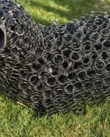 Close up of the bedsprings that make up the sheep"s body