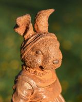 Close Up Of Cast Iron Rabbit Sculpture 