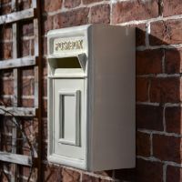 Traditional Cream & Gold Wall Mounted Post Box on Wall