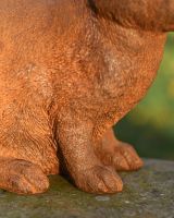 Close up Of "Nibbles" Cast Iron Rabbit Garden Sculpture 