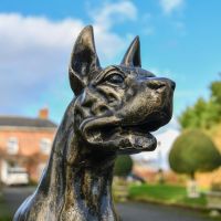 Medium-Close-Up of Egyptian Dog Sculpture