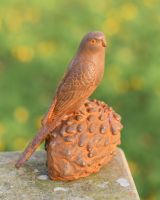 Rustic Bird On Pinecone Garden Sculpture