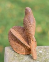 Rea View Of Rustic "Bird On Seed" Garden Sculpture 