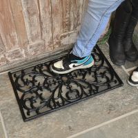 "Clarence" Rectangle Doormat- Black