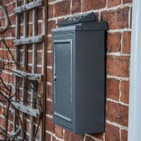 Side View of Simplistic Post Box on House Wall 