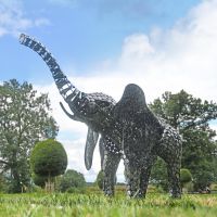 "Sambaku" Garden Elephant Sculpture in Situ in the Garden