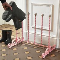 “Hazelbryn” Pastel Pink 3 Pair Boot Rack with Boots 