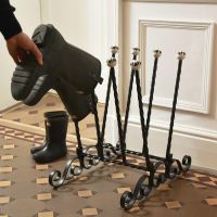 "Farnthorpe" Black 4 Pair Ornate Boot Rack insitu