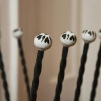 Close up of ceramic hand painted balls 