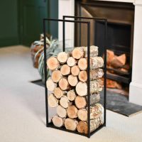 Tall Open Sided Log Holder in Situ Next to the Fireplace