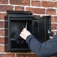 Lockable Door Open on "Gold Rose" Wall Mounted Post Box 