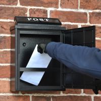 Lockable Door Open on "Black & White Cow" Wall Mounted Post Box