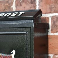 Close up of Black Post Box with Lid 
