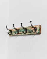 Third rustic finish on coat hooks