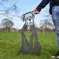 Boxer Unfinished Metal Silhouette 