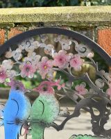 Steel Cherry Blossom And Birds Mirrored Wall Art details