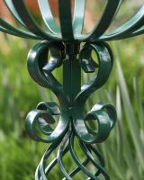 Details of the Wrought Iron Garden Basket Planter Green