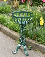 Wrought Iron Garden Basket Planter Green