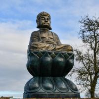Antique Gold Buddha Sculpture in Situ 
