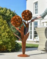 Dual Flower Rustic Garden Sculpture to Scale