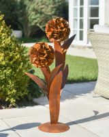 Rustic Flower Sculpture Being Used Outside in the Garden