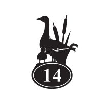 Duck Iron House Number Sign Finished in Black