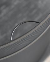 Close up of handle detail on black fire screen