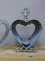 Close-Up of Open Embossed "Blue & Gold" Love Heart Candle Holder