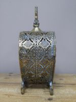 Side View of Embossed "Blue & Gold" Love Heart Candle Holder