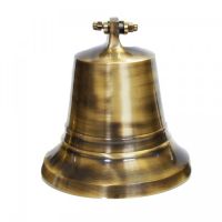 7" Antique Brass Bell with Rope Lanyard