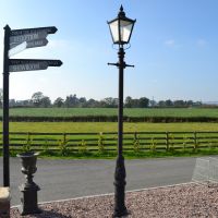Black Victorian Lamp Post Set in Situ