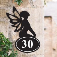 Bespoke Fairy Iron House Number Sign in Situ